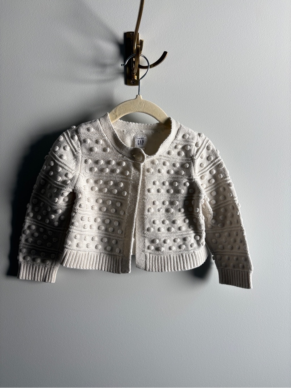 GAP Cream Bobble Texture Knit Cardigan
